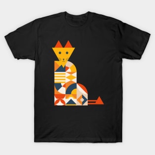 Geometric Colorful Cat T-Shirt